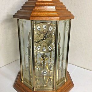 BENCHMARK 8-SIDED OCTAGON ANNIVERSARY CLOCK BEVELED GLASS ETCHED PANELS